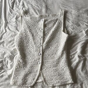 Classy Cream Textured Women's Top